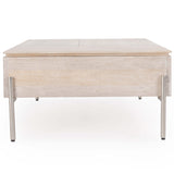 Rocklin Round Coffee Table, White Wash-Furniture - Accent Tables-High Fashion Home