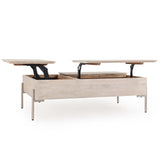 Rocklin Round Coffee Table, White Wash-Furniture - Accent Tables-High Fashion Home