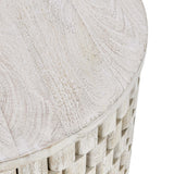 Norwood Round End Table, Coastal White-Furniture - Accent Tables-High Fashion Home