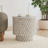 Norwood Round End Table, Coastal White-Furniture - Accent Tables-High Fashion Home