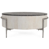 Honor Round Coffee Table, White Wash-Furniture - Accent Tables-High Fashion Home