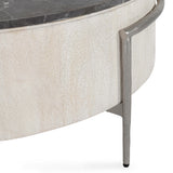 Honor Round Coffee Table, White Wash-Furniture - Accent Tables-High Fashion Home