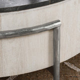 Honor Round Coffee Table, White Wash-Furniture - Accent Tables-High Fashion Home
