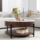 Lorna Round Coffee Table, Warm Acacia-Furniture - Accent Tables-High Fashion Home