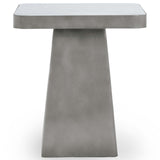 Far Square End Table, White/Slate Gray-Furniture - Accent Tables-High Fashion Home