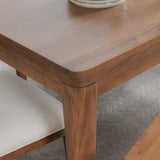 Arno Rectangular Dining Table, Amber Brown-Furniture - Dining-High Fashion Home