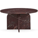 Reilly Round Coffee Table, Merlot-Furniture - Accent Tables-High Fashion Home