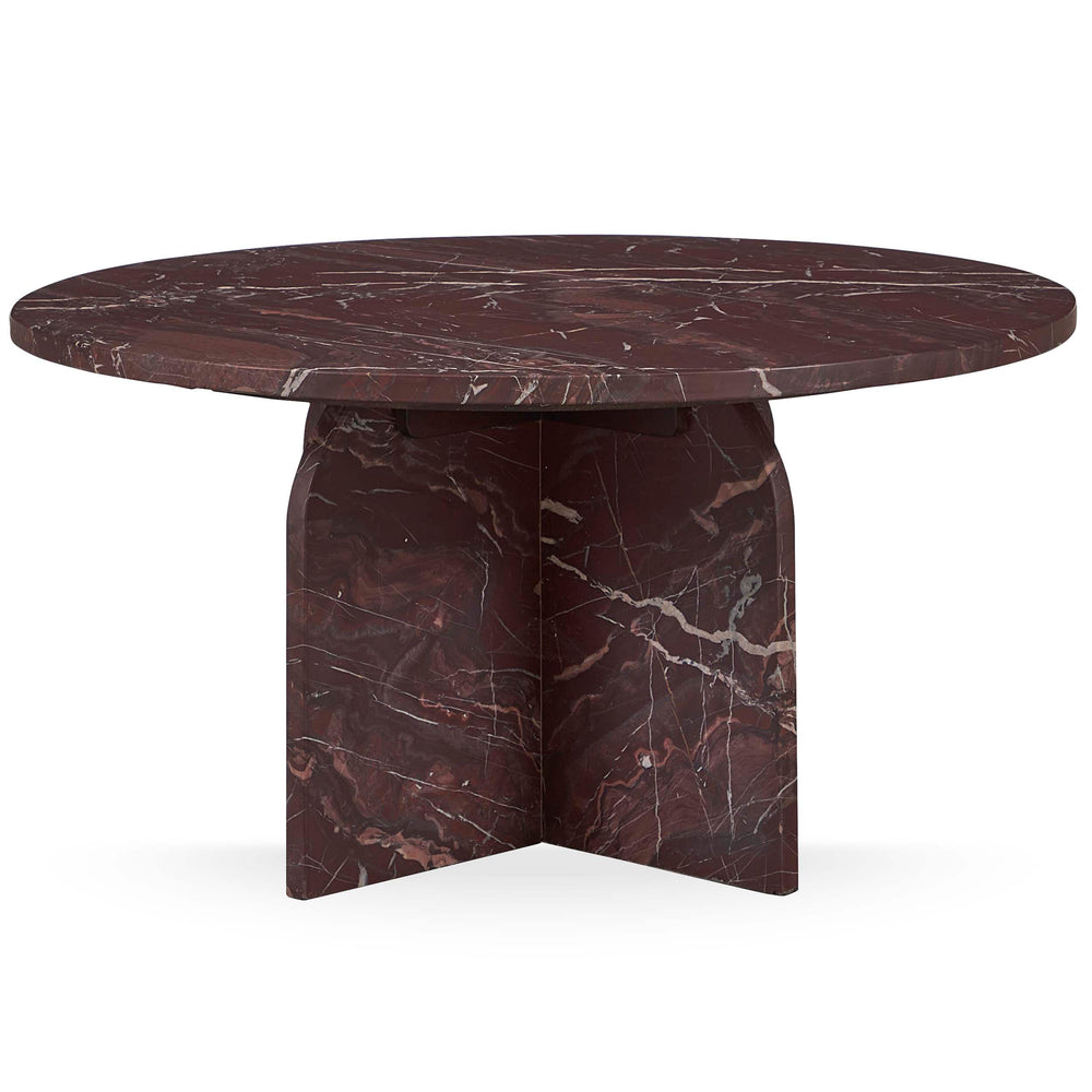 Reilly Round Coffee Table, Merlot-Furniture - Accent Tables-High Fashion Home
