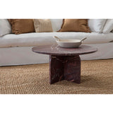 Reilly Round Coffee Table, Merlot-Furniture - Accent Tables-High Fashion Home