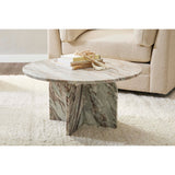 Reilly Round Coffee Table, Rusty Gray-Furniture - Accent Tables-High Fashion Home