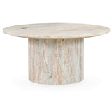 Amberly Marble Round Coffee Table, Rusty Gray-Furniture - Accent Tables-High Fashion Home