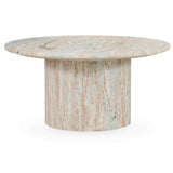 Amberly Marble Round Coffee Table, Rusty Gray-Furniture - Accent Tables-High Fashion Home