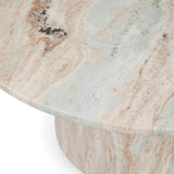 Amberly Marble Round Coffee Table, Rusty Gray-Furniture - Accent Tables-High Fashion Home