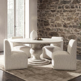 Hera Round Dining Table, Creamwood-Furniture - Dining-High Fashion Home