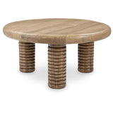 Ilaria Round Coffee Table, Sand Washed-Furniture - Accent Tables-High Fashion Home