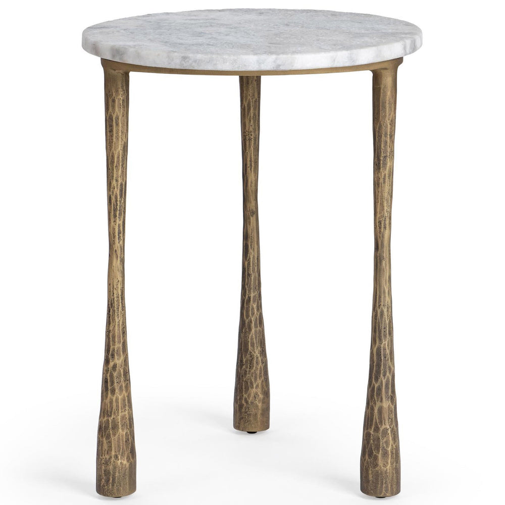 Venicia Round End Table, White Sage