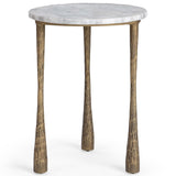 Venicia Round End Table, White Sage