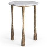 Venicia Round End Table, White Sage