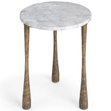 Venicia Round End Table, White Sage