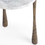 Venicia Round End Table, White Sage