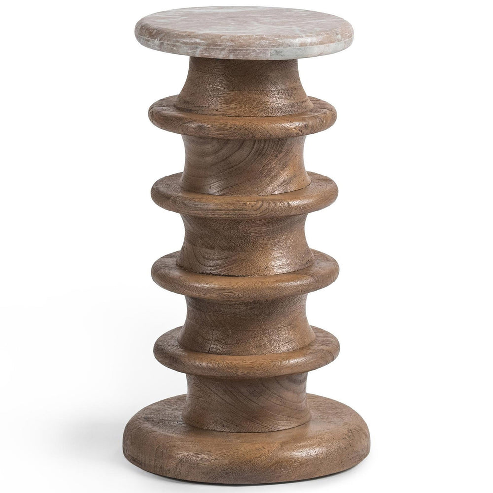Alisa Round Accent Table, Sable Stone