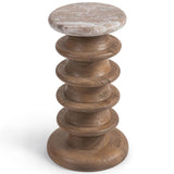 Alisa Round Accent Table, Sable Stone