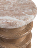 Alisa Round Accent Table, Sable Stone