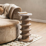 Alisa Round Accent Table, Sable Stone