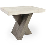 Durant Rectangular End Table, Distressed Gray/Weathered Chalk-Furniture - Accent Tables-High Fashion Home