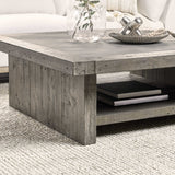Stonebridge Square Coffee Table, Distressed Gray-Furniture - Accent Tables-High Fashion Home