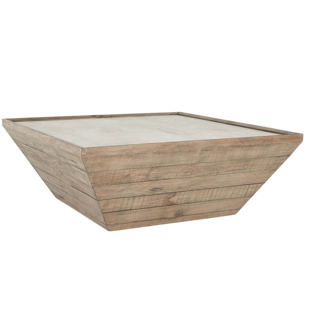 Dalton Square Coffee Table, Natural/Antique White-Furniture - Accent Tables-High Fashion Home