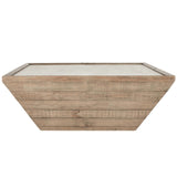 Dalton Square Coffee Table, Natural/Antique White-Furniture - Accent Tables-High Fashion Home