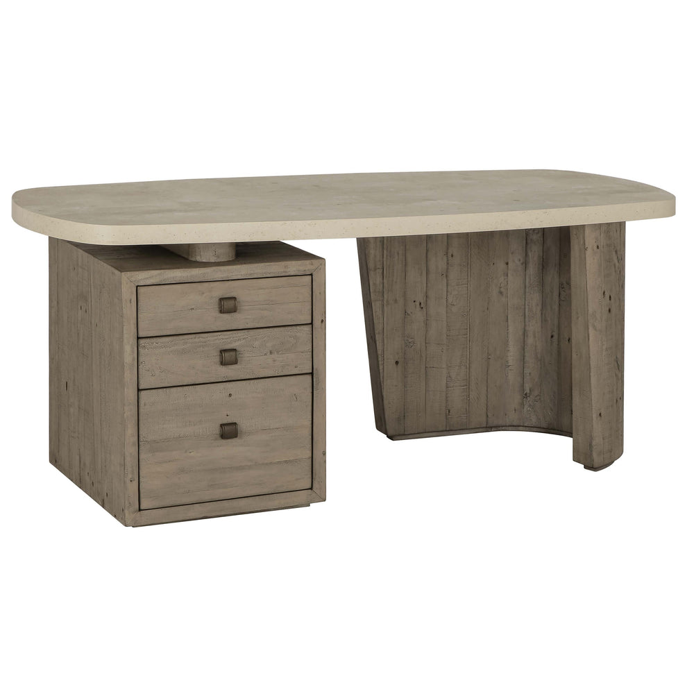 Angus Desk, Distressed Gray-Furniture - Office-High Fashion Home