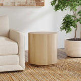 Layne Round End Table, True Natural-Furniture - Accent Tables-High Fashion Home