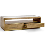 Fallbook Rectangular Coffee Table, Light Brown-Furniture - Accent Tables-High Fashion Home