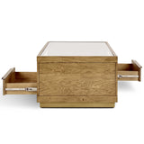 Fallbook Rectangular Coffee Table, Light Brown-Furniture - Accent Tables-High Fashion Home