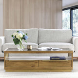 Fallbook Rectangular Coffee Table, Light Brown-Furniture - Accent Tables-High Fashion Home