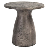 Collins 16" Outdoor Round Accent Table, Dark Gray-Furniture - Outdoor-High Fashion Home