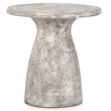 Collins 16" Outdoor Round Accent Table, Light Gray-Furniture - Outdoor-High Fashion Home