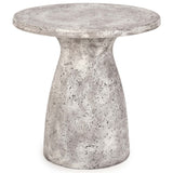 Collins 16" Outdoor Round Accent Table, Light Gray-Furniture - Outdoor-High Fashion Home