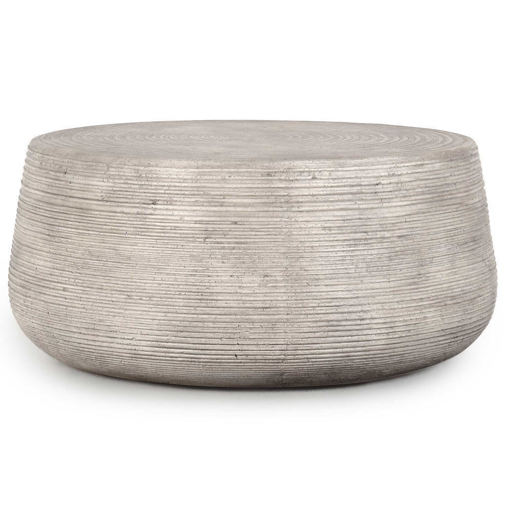 Nellie Outdoor Round Coffee Table, Light Gray-Furniture - Outdoor-High Fashion Home