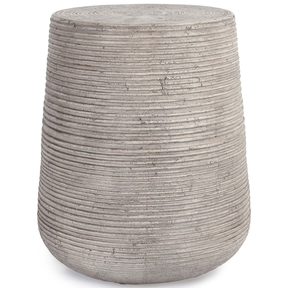 Nellie Outdoor Round End Table, Light Gray-Furniture - Outdoor-High Fashion Home