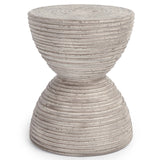 Corey Outdoor Round Accent Table, Light Gray-Furniture - Outdoor-High Fashion Home