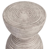 Corey Outdoor Round Accent Table, Light Gray-Furniture - Outdoor-High Fashion Home