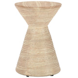 Fern Outdoor Round Accent Table, Beige-Furniture - Outdoor-High Fashion Home