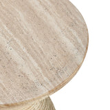 Fern Outdoor Round Accent Table, Beige-Furniture - Outdoor-High Fashion Home