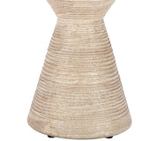 Fern Outdoor Round Accent Table, Beige-Furniture - Outdoor-High Fashion Home