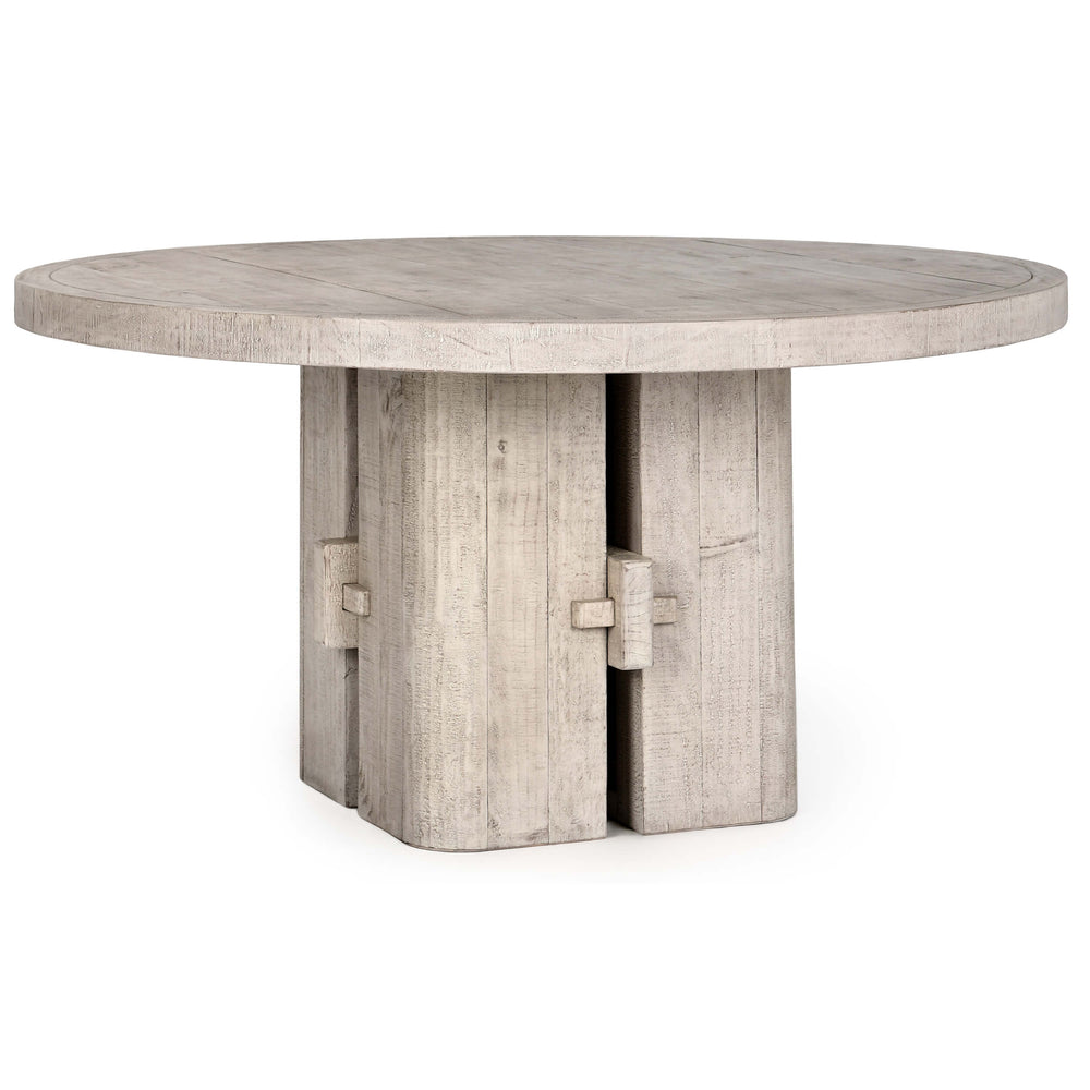 Rosemount Reclaimed Round Dining Table, White Wash-High Fashion Home