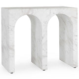 Marmo Rectangular End Table, Ivory/Gray-Furniture - Outdoor-High Fashion Home