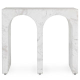 Marmo Rectangular End Table, Ivory/Gray-Furniture - Outdoor-High Fashion Home